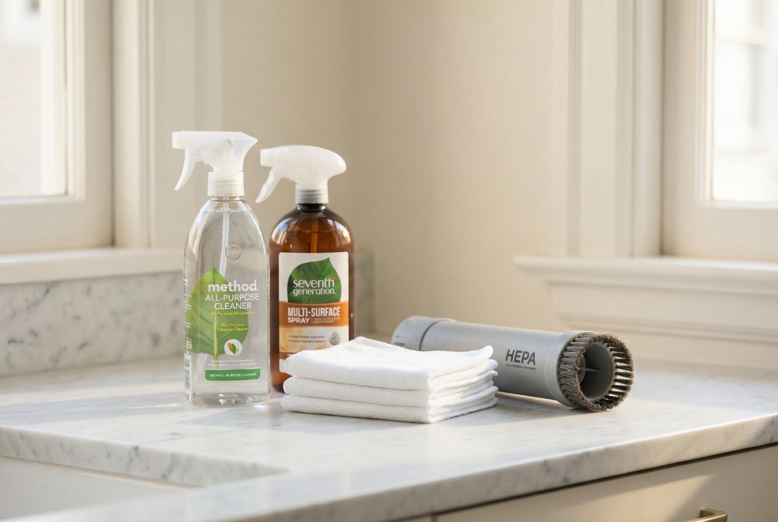 Eco-friendly post-construction cleaning products used by Green Planet Cleaning